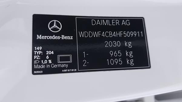 Photo 2 VIN: WDDWF4CB4HF509911 - MERCEDES-BENZ C 200 