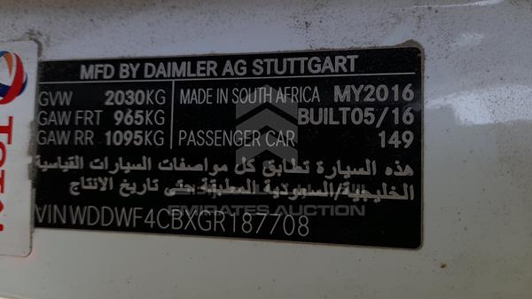 Photo 3 VIN: WDDWF4CBXGR187708 - MERCEDES-BENZ C200 