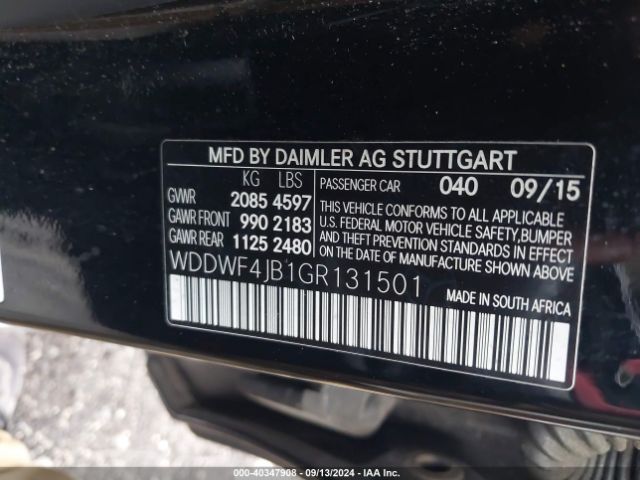 Photo 8 VIN: WDDWF4JB1GR131501 - MERCEDES-BENZ C-CLASS 