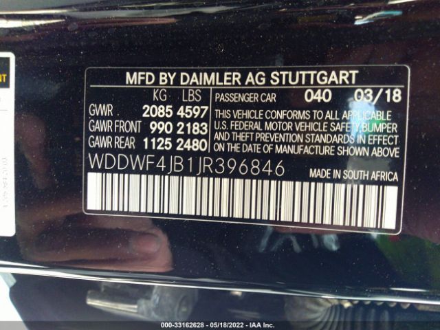 Photo 8 VIN: WDDWF4JB1JR396846 - MERCEDES-BENZ C-CLASS 