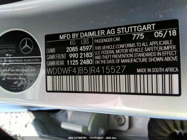 Photo 8 VIN: WDDWF4JB5JR415527 - MERCEDES-BENZ C 300 