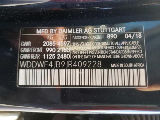 Photo 9 VIN: WDDWF4JB9JR409228 - MERCEDES-BENZ C 300 