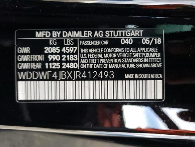 Photo 12 VIN: WDDWF4JBXJR412493 - MERCEDES-BENZ C-CLASS 