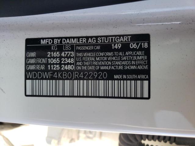 Photo 9 VIN: WDDWF4KB0JR422920 - MERCEDES-BENZ C 300 4MAT 