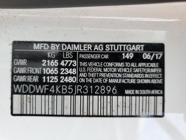 Photo 11 VIN: WDDWF4KB5JR312896 - MERCEDES-BENZ C-CLASS 