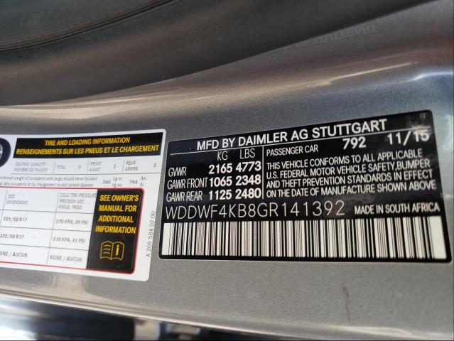 Photo 9 VIN: WDDWF4KB8GR141392 - MERCEDES-BENZ C 300 4MAT 