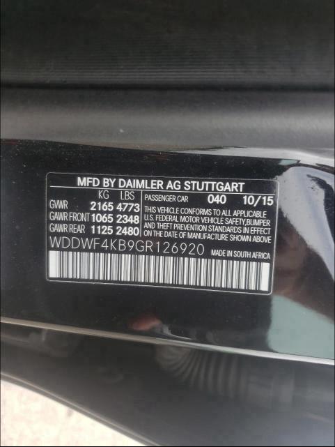 Photo 9 VIN: WDDWF4KB9GR126920 - MERCEDES-BENZ C 300 4MAT 