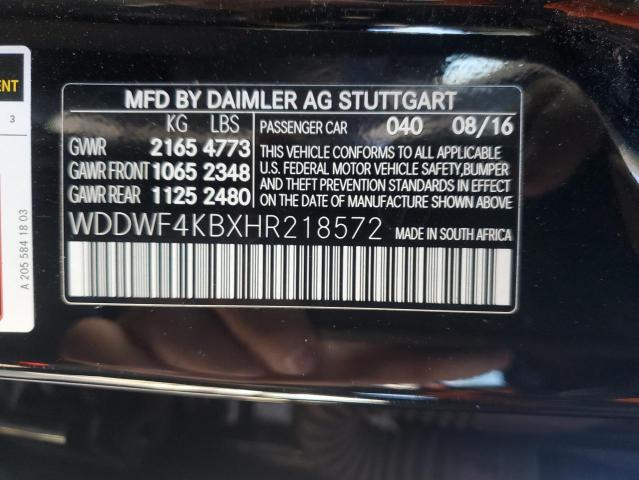 Photo 11 VIN: WDDWF4KBXHR218572 - MERCEDES-BENZ C-CLASS 