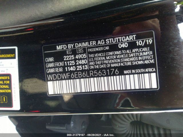 Photo 8 VIN: WDDWF6EB6LR563176 - MERCEDES-BENZ C-CLASS 