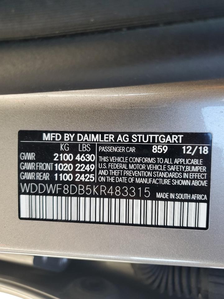 Photo 11 VIN: WDDWF8DB5KR483315 - MERCEDES-BENZ C-KLASSE 