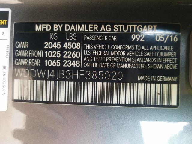 Photo 9 VIN: WDDWJ4JB3HF385020 - MERCEDES-BENZ C 300 