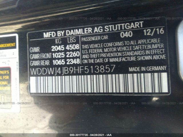 Photo 8 VIN: WDDWJ4JB9HF513857 - MERCEDES-BENZ C-CLASS 