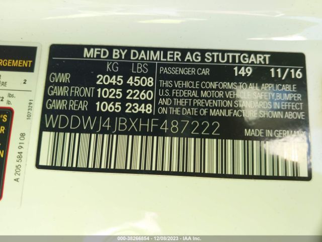 Photo 8 VIN: WDDWJ4JBXHF487222 - MERCEDES-BENZ C-CLASS 