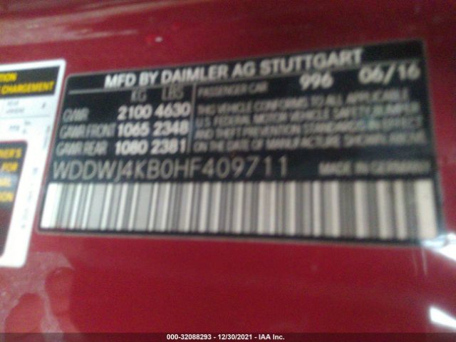 Photo 8 VIN: WDDWJ4KB0HF409711 - MERCEDES-BENZ C-CLASS 