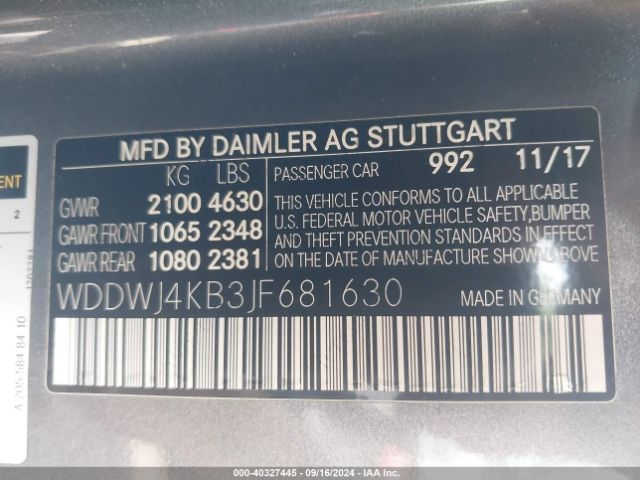 Photo 8 VIN: WDDWJ4KB3JF681630 - MERCEDES-BENZ C-CLASS 