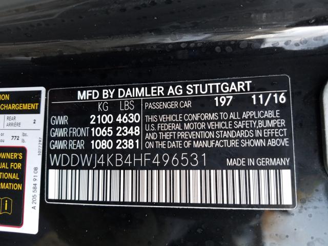 Photo 9 VIN: WDDWJ4KB4HF496531 - MERCEDES-BENZ C 300 4MAT 