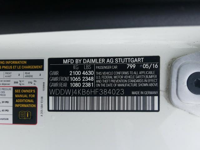 Photo 9 VIN: WDDWJ4KB6HF384023 - MERCEDES-BENZ C 300 4MAT 