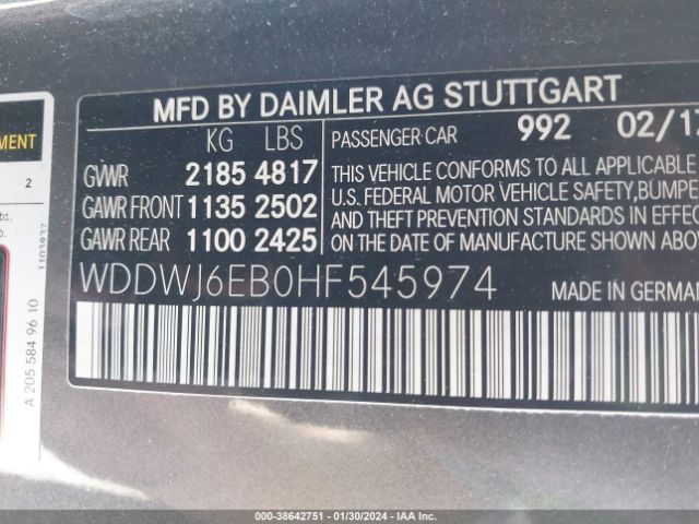 Photo 8 VIN: WDDWJ6EB0HF545974 - MERCEDES-BENZ AMG C 43 