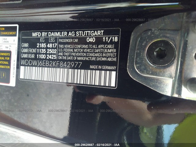 Photo 8 VIN: WDDWJ6EB2KF842977 - MERCEDES-BENZ C-CLASS 