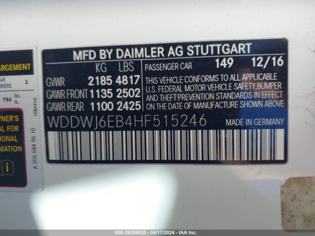 Photo 8 VIN: WDDWJ6EB4HF515246 - MERCEDES-BENZ AMG C 43 