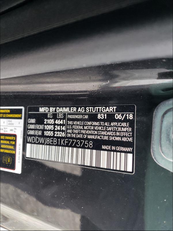 Photo 9 VIN: WDDWJ8EB1KF773758 - MERCEDES-BENZ C 300 4MAT 