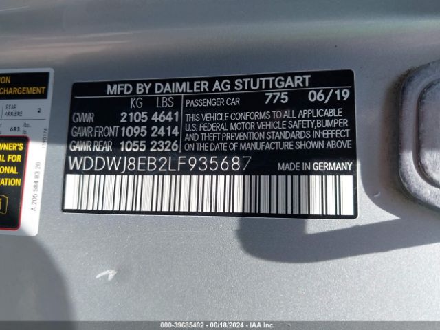 Photo 8 VIN: WDDWJ8EB2LF935687 - MERCEDES-BENZ C-CLASS 