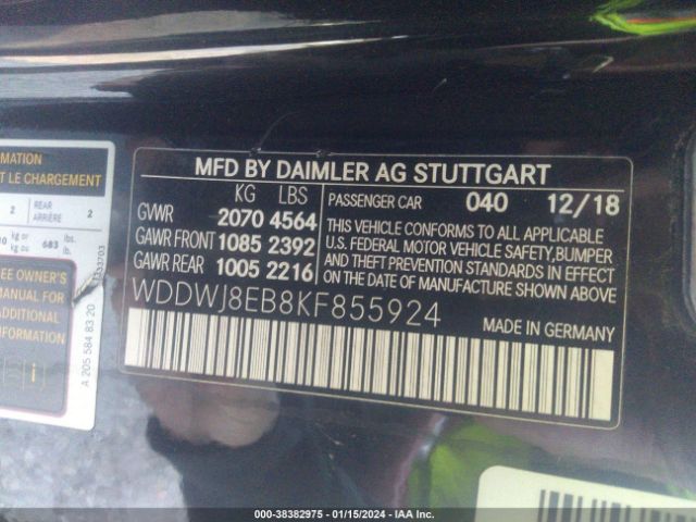 Photo 8 VIN: WDDWJ8EB8KF855924 - MERCEDES-BENZ C 300 