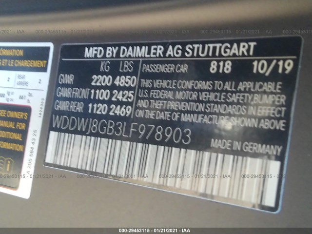 Photo 8 VIN: WDDWJ8GB3LF978903 - MERCEDES-BENZ C-CLASS 