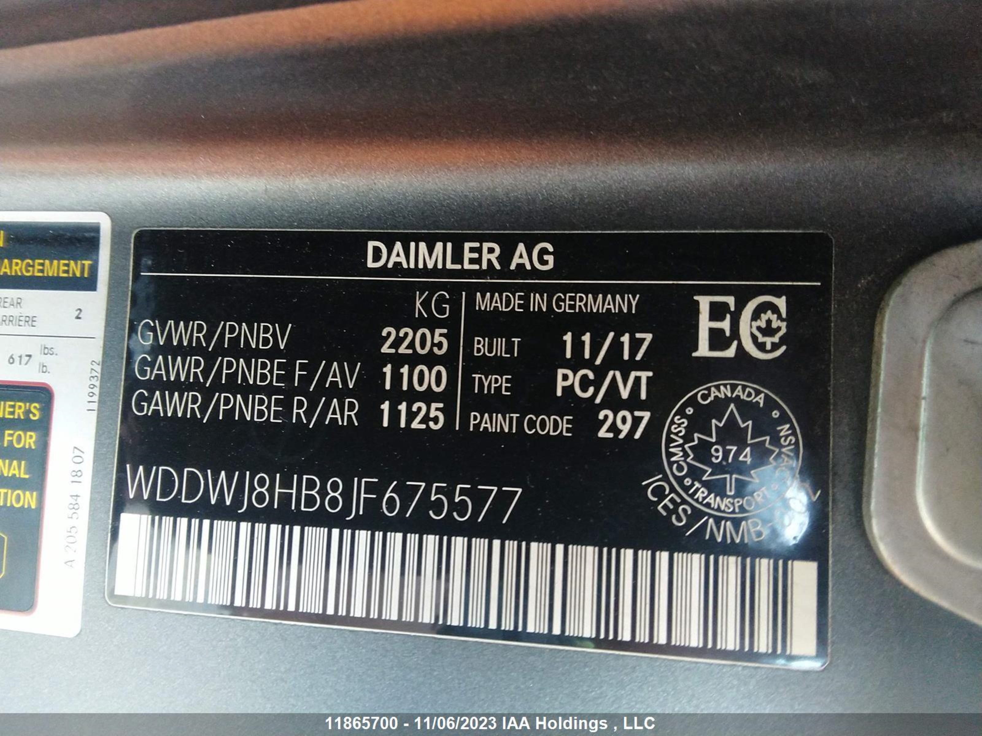 Photo 8 VIN: WDDWJ8HB8JF675577 - MERCEDES-BENZ C-KLASSE 