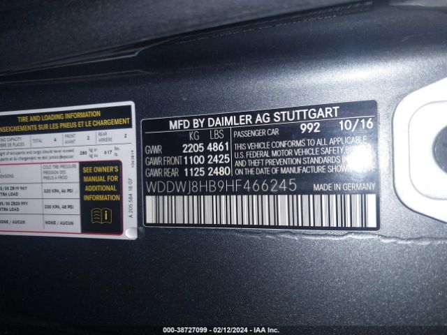 Photo 8 VIN: WDDWJ8HB9HF466245 - MERCEDES-BENZ AMG C 63 