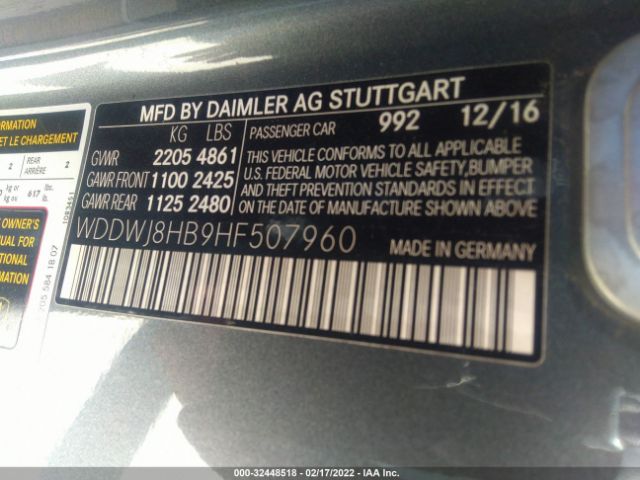 Photo 8 VIN: WDDWJ8HB9HF507960 - MERCEDES-BENZ C-CLASS 