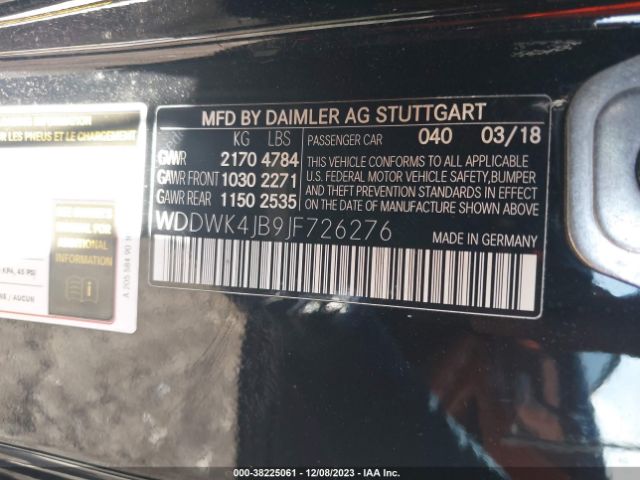 Photo 8 VIN: WDDWK4JB9JF726276 - MERCEDES-BENZ C 300 