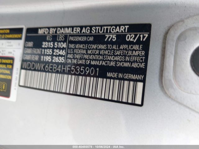 Photo 8 VIN: WDDWK6EB4HF535901 - MERCEDES-BENZ C-CLASS 