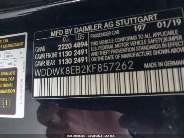 Photo 8 VIN: WDDWK8EB2KF857262 - MERCEDES-BENZ C 300 