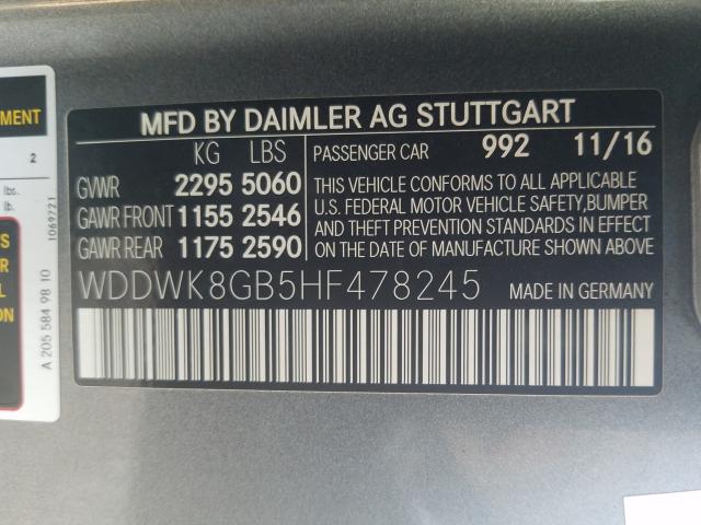 Photo 9 VIN: WDDWK8GB5HF478245 - MERCEDES-BENZ C 63 AMG 