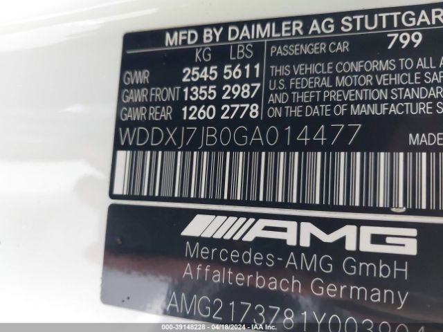 Photo 8 VIN: WDDXJ7JB0GA014477 - MERCEDES-BENZ AMG S 63 