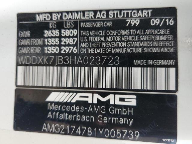 Photo 9 VIN: WDDXK7JB3HA023723 - MERCEDES-BENZ S 63 AMG 