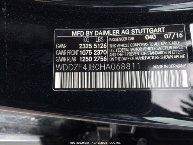 Photo 8 VIN: WDDZF4JB0HA068811 - MERCEDES-BENZ E-CLASS 