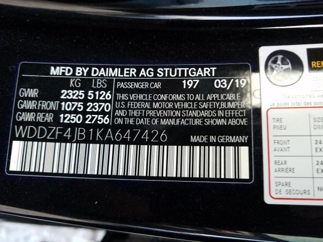 Photo 9 VIN: WDDZF4JB1KA647426 - MERCEDES-BENZ E 300 