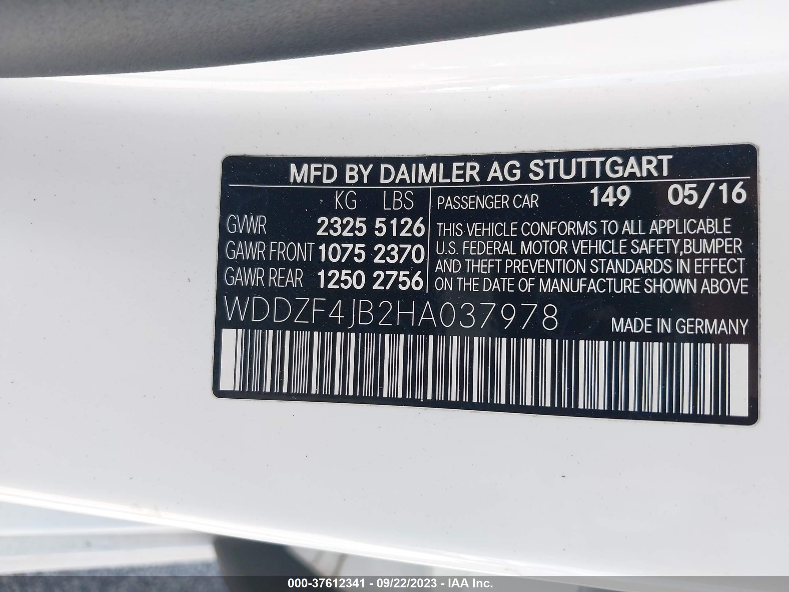 Photo 8 VIN: WDDZF4JB2HA037978 - MERCEDES-BENZ E-KLASSE 