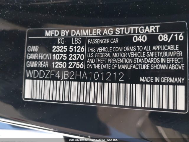 Photo 8 VIN: WDDZF4JB2HA101212 - MERCEDES-BENZ E 300 