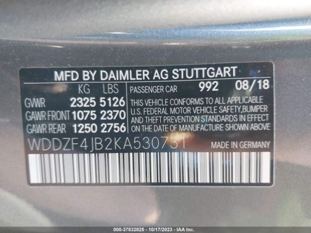 Photo 8 VIN: WDDZF4JB2KA530731 - MERCEDES-BENZ E 300 