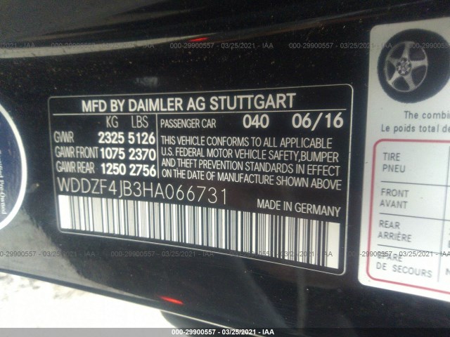 Photo 8 VIN: WDDZF4JB3HA066731 - MERCEDES-BENZ E-CLASS 