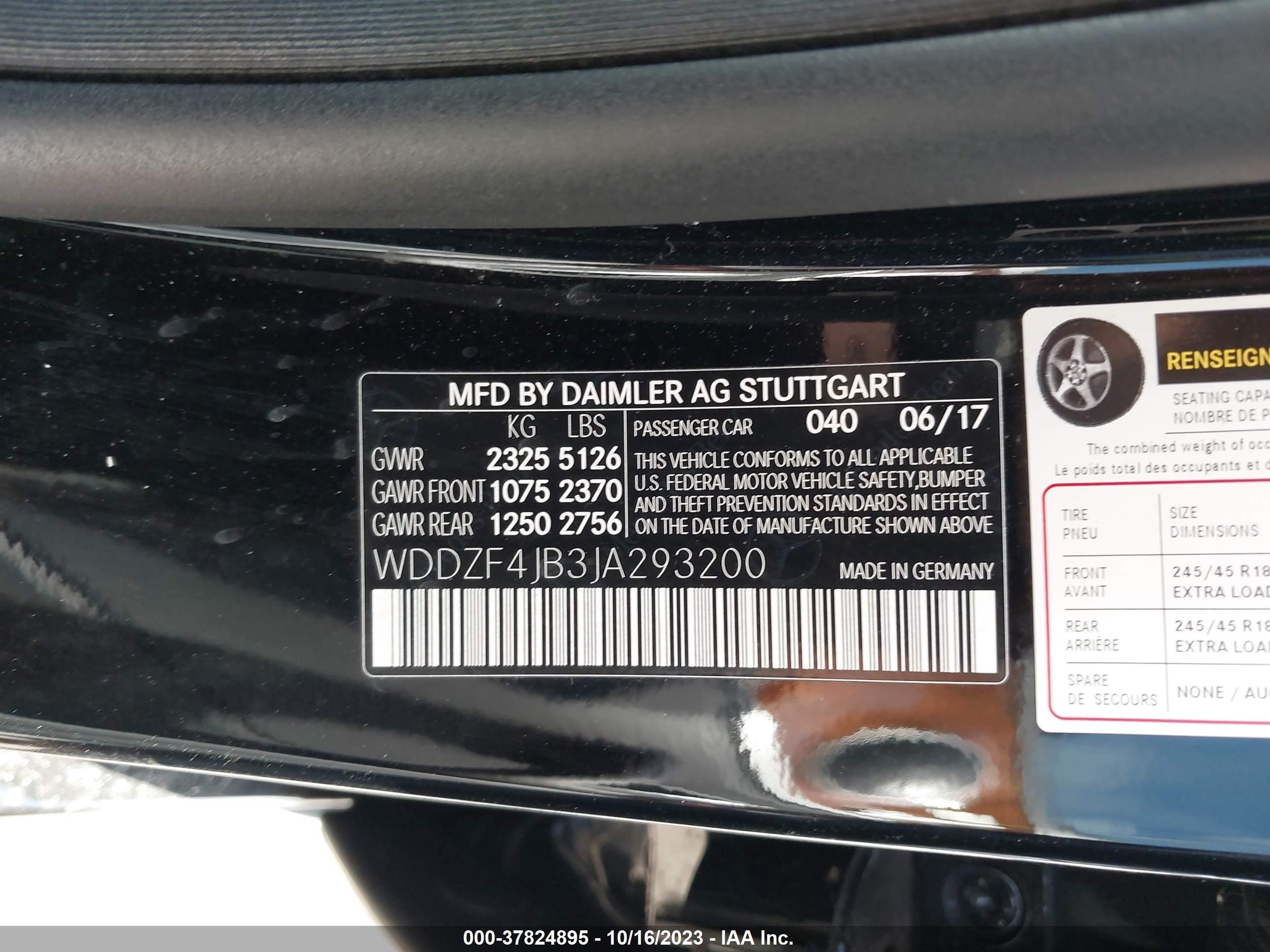 Photo 8 VIN: WDDZF4JB3JA293200 - MERCEDES-BENZ E-KLASSE 