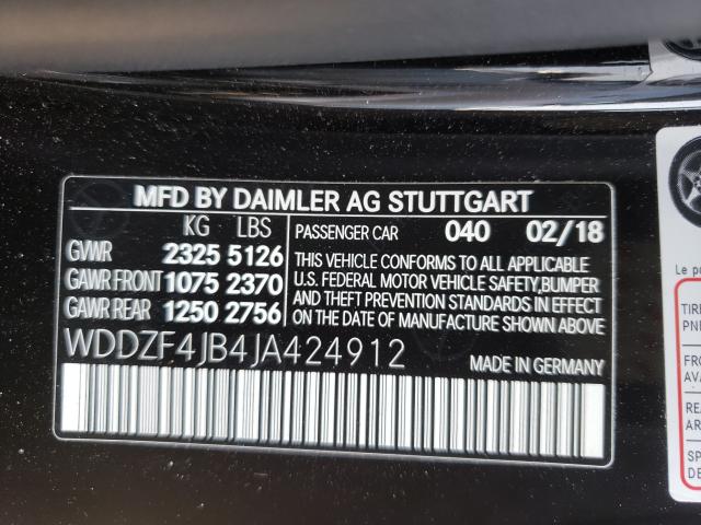 Photo 9 VIN: WDDZF4JB4JA424912 - MERCEDES-BENZ E 300 