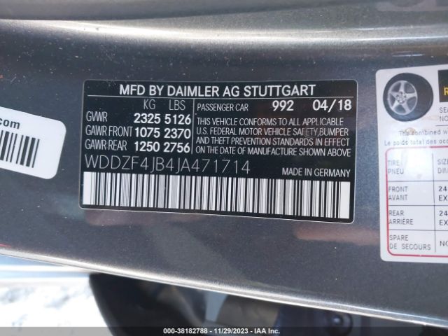 Photo 8 VIN: WDDZF4JB4JA471714 - MERCEDES-BENZ E 300 