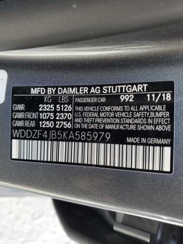 Photo 12 VIN: WDDZF4JB5KA585979 - MERCEDES-BENZ E-CLASS 