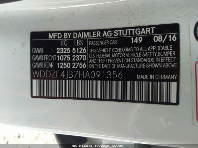 Photo 8 VIN: WDDZF4JB7HA091356 - MERCEDES-BENZ E-CLASS 