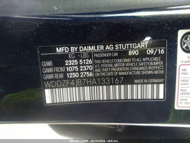 Photo 8 VIN: WDDZF4JB7HA133167 - MERCEDES-BENZ E 300 