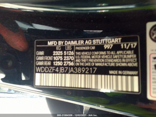 Photo 8 VIN: WDDZF4JB7JA389217 - MERCEDES-BENZ E-CLASS 